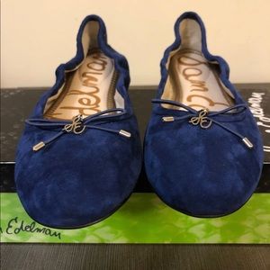 sam edelman blue suede ballet flats